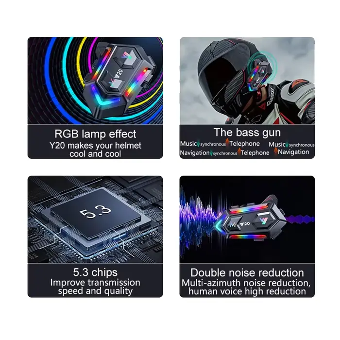 Casque Bluetooth pour moto Y20