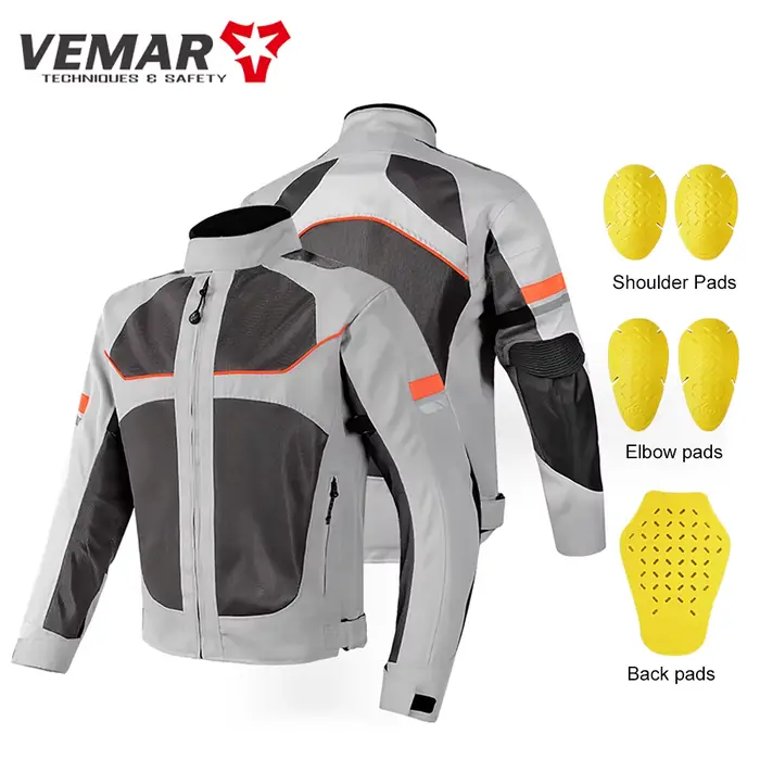 Veste de moto d'été pour hommes, veste de motocross, veste de cycliste, manteau d'équipement de prot