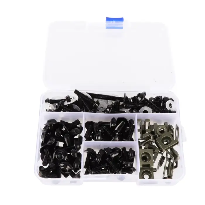 177 pièces/boîte vis moto modification accessoires pare-brise couverture ensemble vis aluminium coul