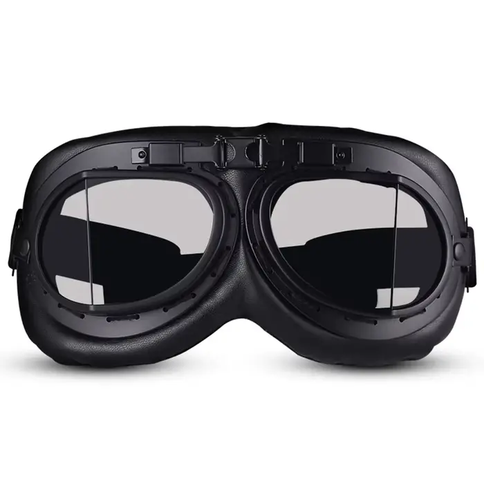 Casque de moto en cuir allemand Style pilote moto visage ouvert rétro demi-casque croisière Chopper 
