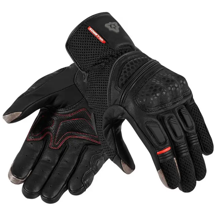 Gants de moto en cuir noirs, compatibles écran tactile, pour la course sur route, style rétro, prote
