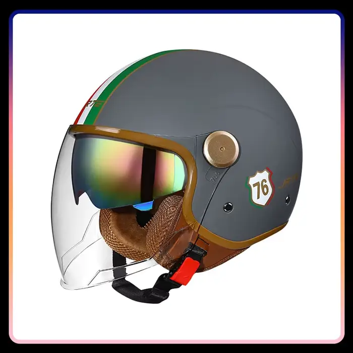 DOT ECE casques ouverts Jet Moto casque Daul lentille rétro semi-ouvert