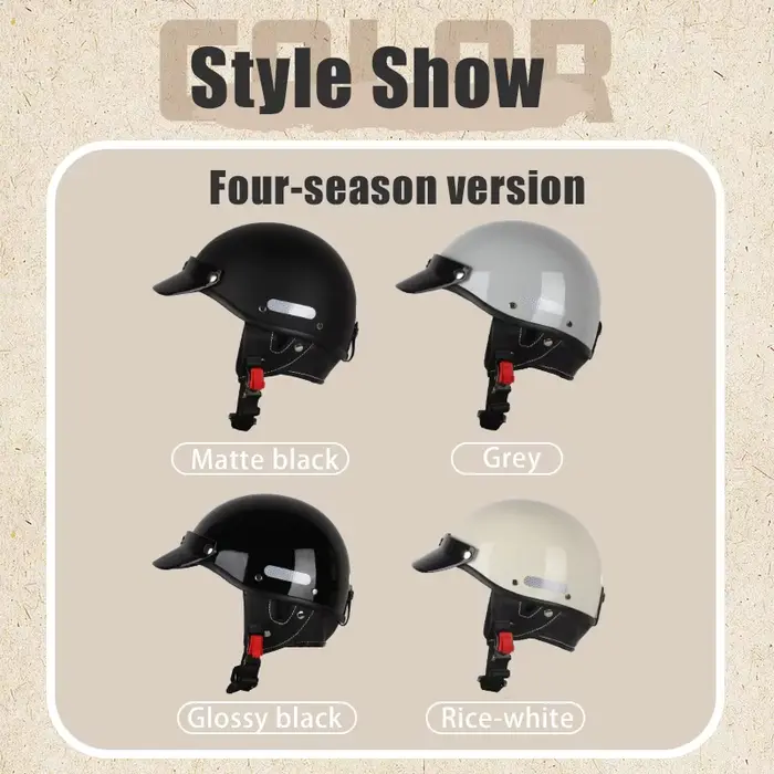 Casque de moto vintage ​ Demi-casque Cruiser pour hommes