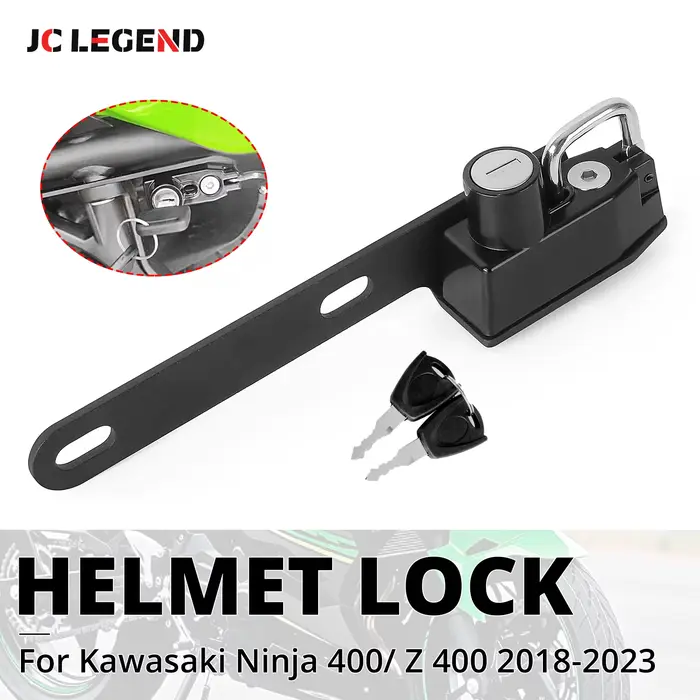 Serrure antivol pour casque de moto, avec 2 clés, Kit adapté à Kawasaki Ninja 400 Z400 2018 2019 202