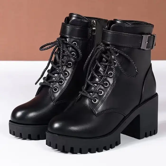 Chaussures pour femmes hiver bottes de moto confortables 2025 nouvelles chaussures décontractées à l