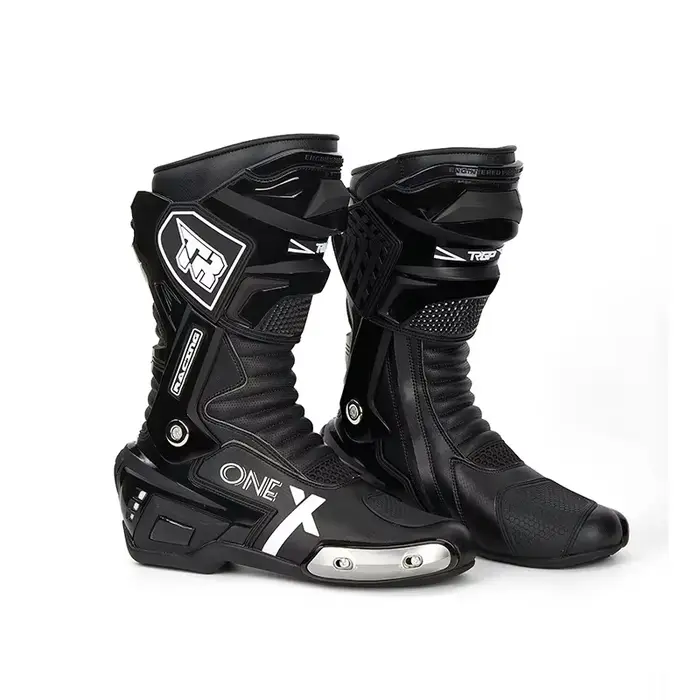 Tiger-Bottes de moto X-one en cuir microcarence pour hommes, bottes de course de moto imperméables, 