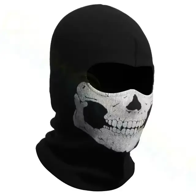 Cagoule de moto masque complet imprimé crâne masque complet de moto coupe-vent ski tête cache-cou do
