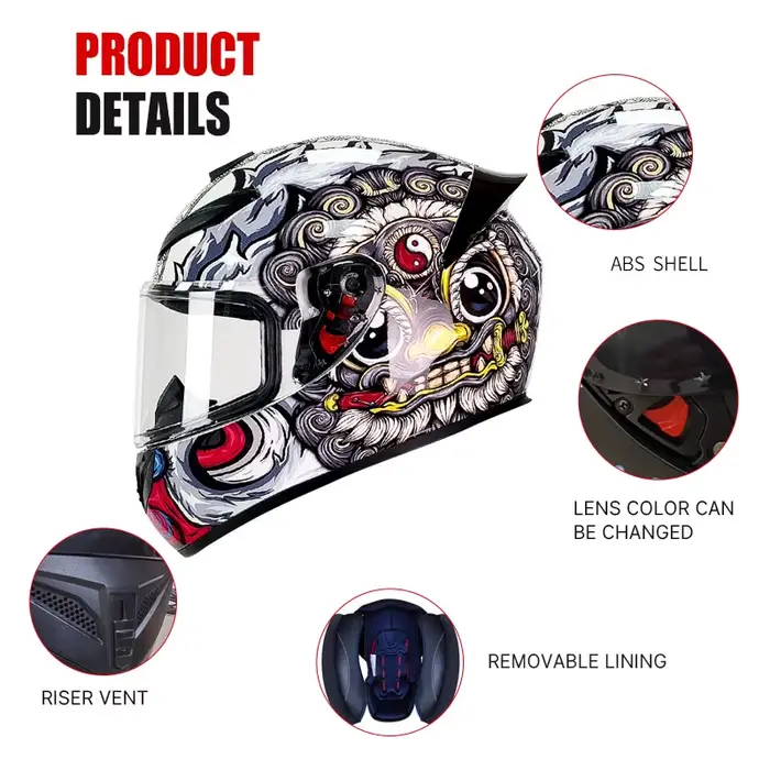 Casque intégral homologué DOT pour moto