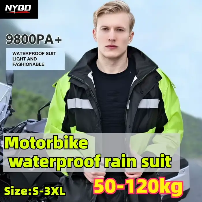 Ensemble imperméable 2 pièces pour adulte (veste et pantalon) pour moto