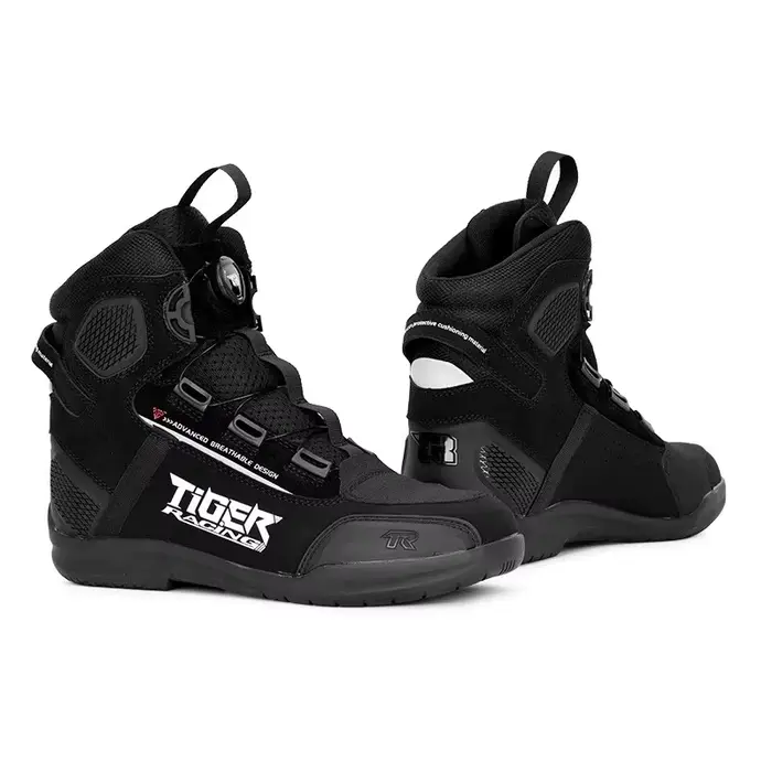 Bottes de moto respirantes d'été 2025 TIGER TR-R1 – Bottes de loisirs courtes ADV noires et blanches