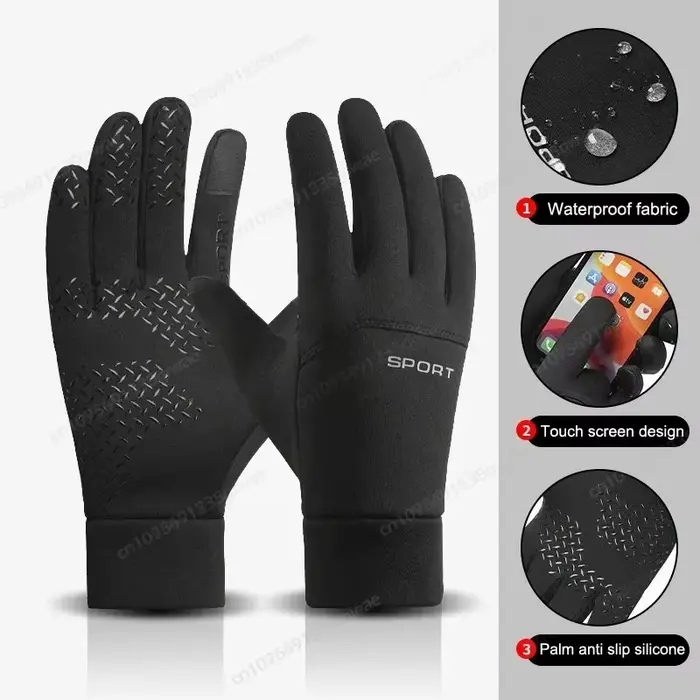 Gants de cyclisme d'hiver chauds moto vélo randonnée