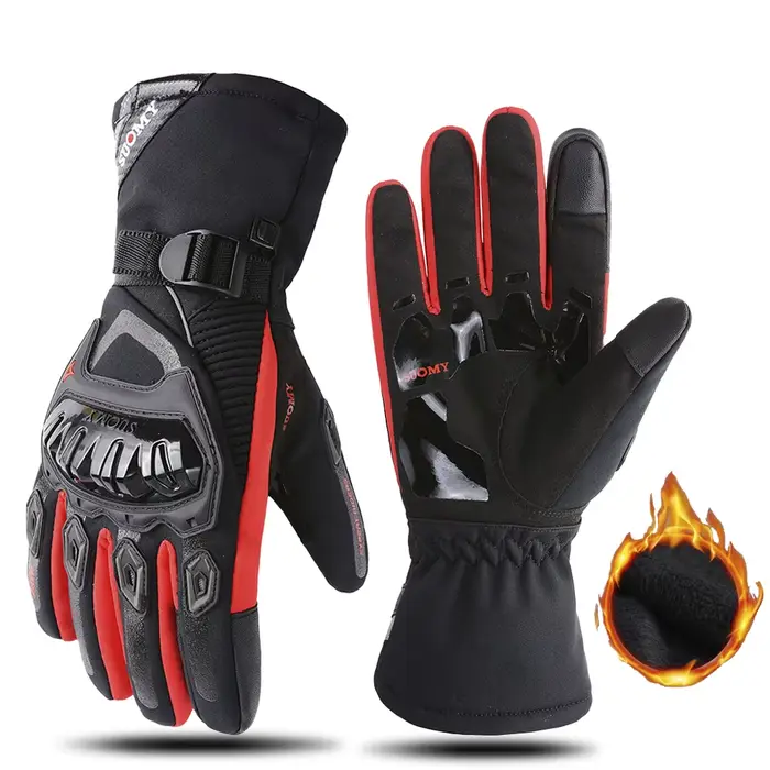 Gants de Moto chauds d'hiver coupe-vent imperméables Guantes Moto gants d'équitation écran tactile M