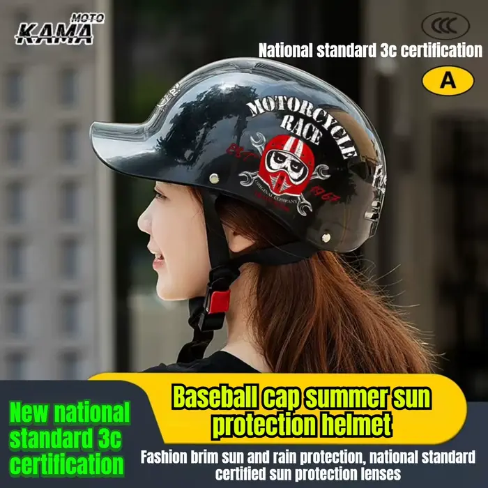 Nouvel Arrivage : Casque de Moto Rétro Demi-Coque Universel Quatre Saisons pour Harley et Véhicules Électriques