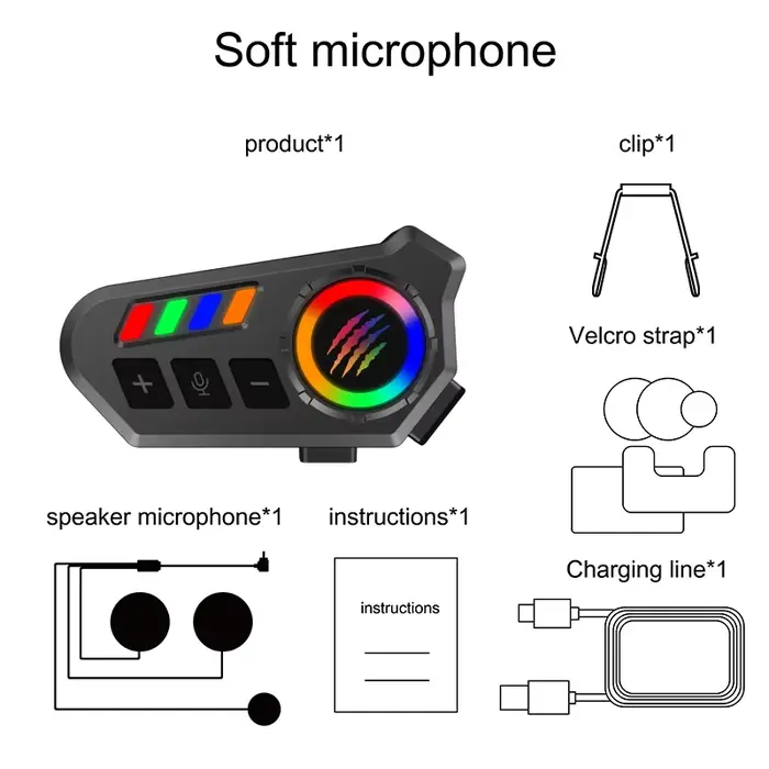 Casque de moto intelligent, casque avec suppression du bruit stéréo Hi-Fi, commande vocale, lecture 