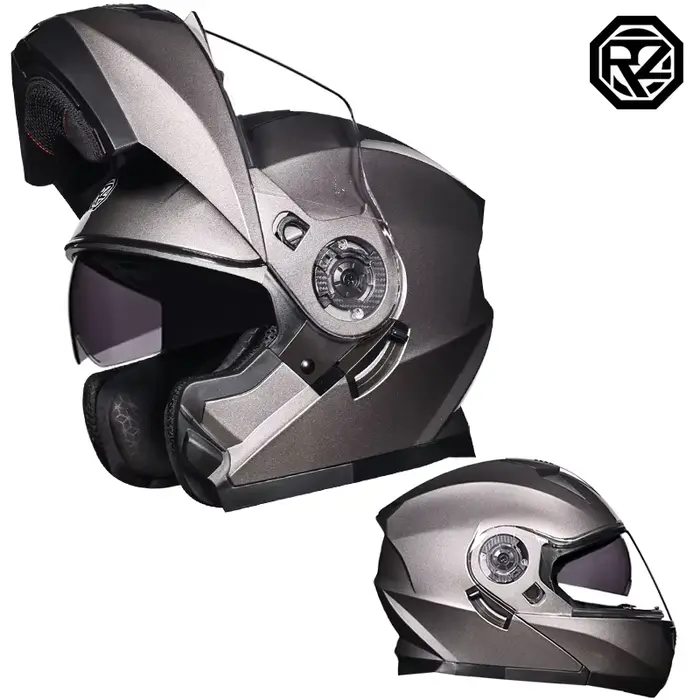 Casque de moto à double lentille, section transversale, casque de sécurité, casque à rabat modulaire
