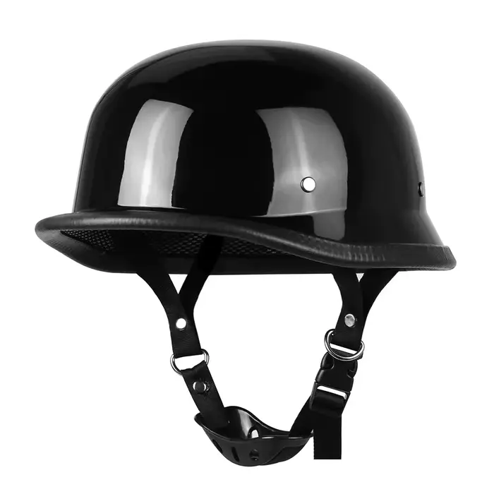 Casque de Moto rétro en cuir PU casques de Moto hommes femmes demi-casque lentille HD Casco quatre s
