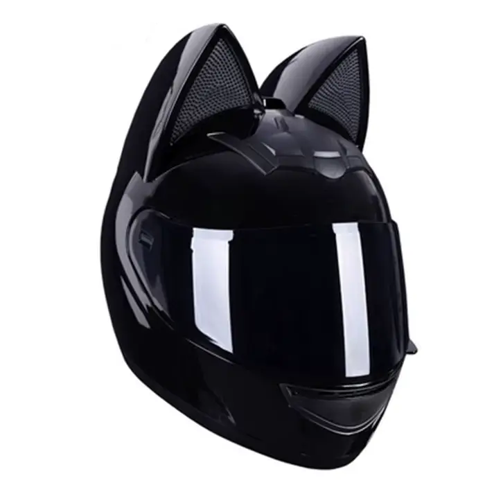 Capacete – Casque de Moto pour femmes, visage complet, oreilles de Moto, personnalité, oreilles de c
