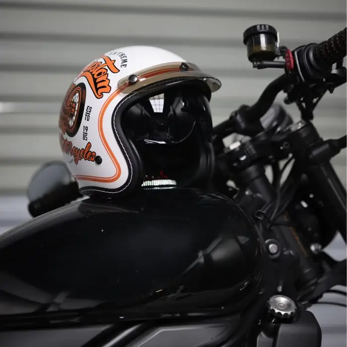 Casque de moto de croisière rétro unisexe