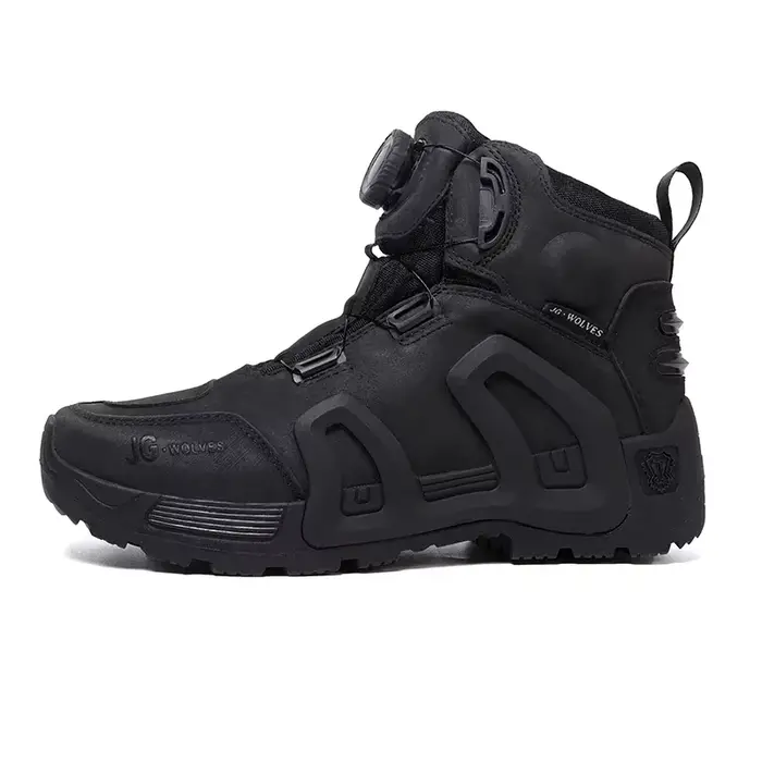Bottes de Moto imperméables en cuir de vache, respirantes, antidérapantes, résistantes à l'usure, ch