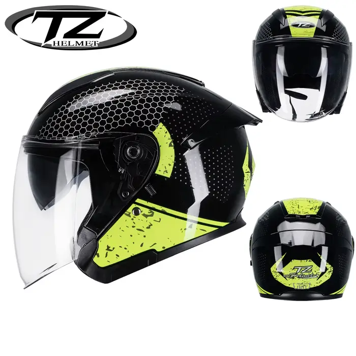 Casque de Moto demi-visage hommes femmes mode double lentille casques de Sport course de Motocross m