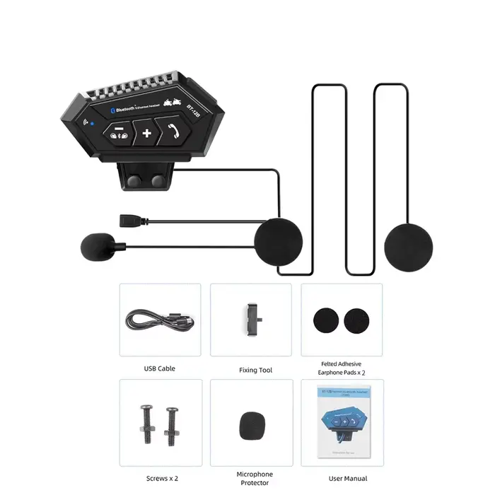 Casque de moto avec interphone Bluetooth, étanche, assistant vocal, écouteurs pour moto, mains libre