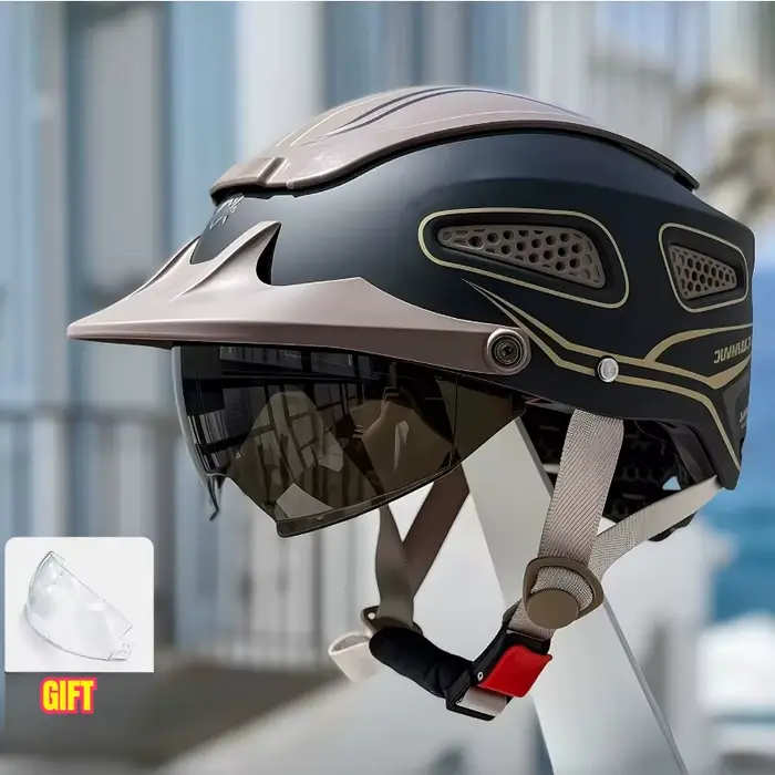 Casque de moto électrique respirant pour l'été, casque ouvert pour vélo électrique, hommes et femmes