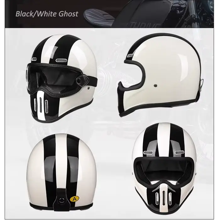 Casque de moto intégral en fibre pour homme, casques de moto japonais, FiViolet avec visière, Style 
