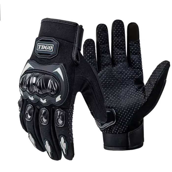 Gants de moto d'été respirants à doigts complets, équipement de protection en cuir, gants d'équitati