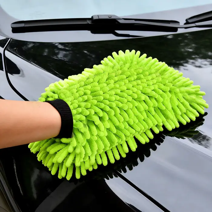 Gant de lavage de voiture en microfibre double face, très absorbant, sans peluches, pour le nettoyag