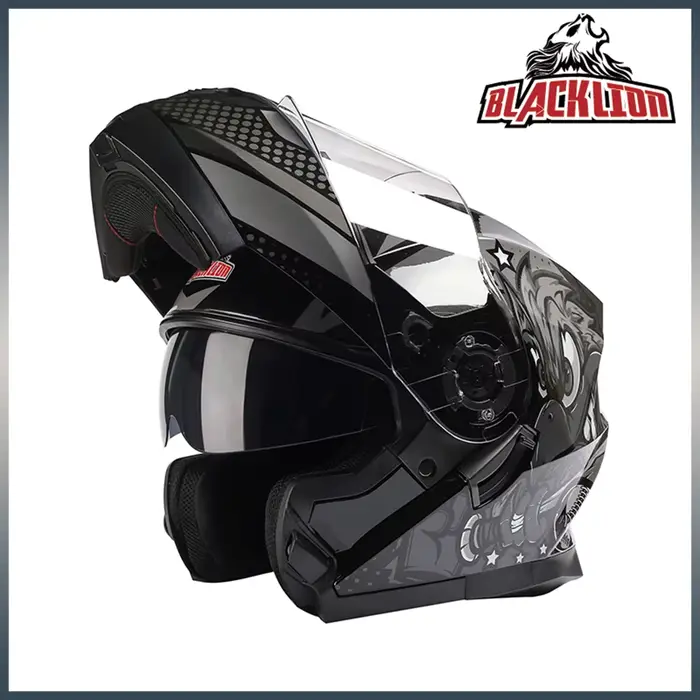 Casque de moto à double lentille