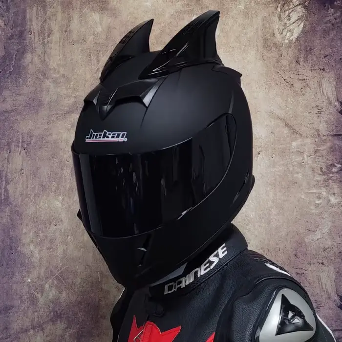 Casque intégral pour moto, sécurité, double objectif, course, personnalité, tresses, cornes