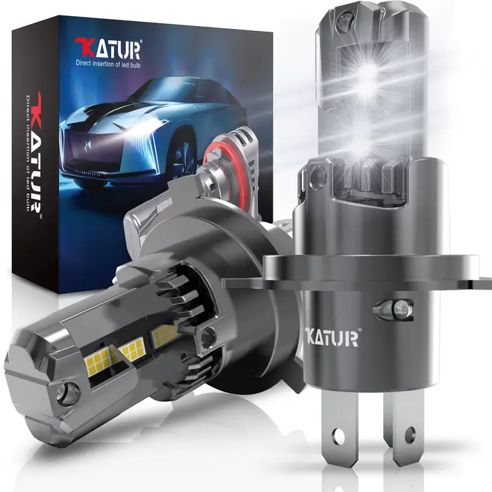 2 ampoules de phares LED H4, Mini sans fil, 100W, 20000LM, 6500K, pour phares de voiture, lampes à d