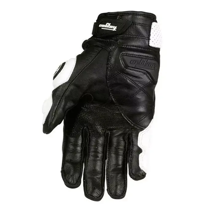 Gants de moto noir course en cuir véritable