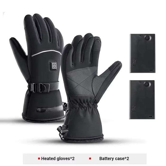 Gants chauffants électriques pour moto, gants chauffants d'hiver, chauds, imperméables, avec étui po