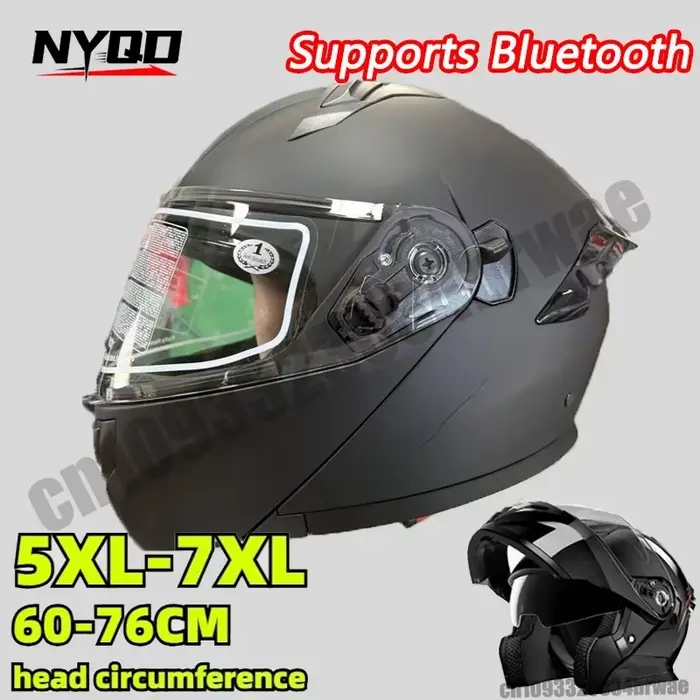 Casque rabattable 5XL 6XL 7XL casque de moto pour hommes Double lentille véhicule électrique casque 