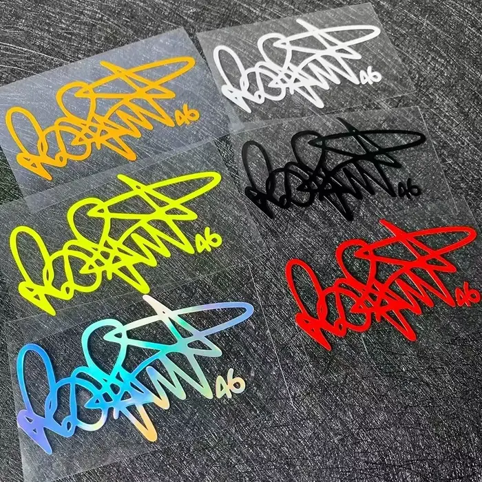 Rossi Signature – autocollant réfléchissant pour moto