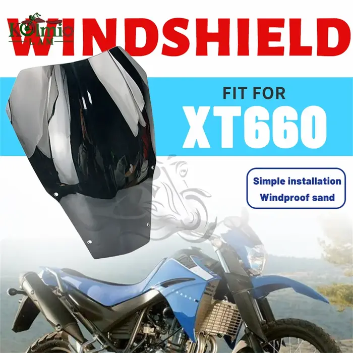 Pare-brise de moto 38cm adapté pour Yamaha 2004 - 2016 XT660R XT660 R XT 660R 2005 2006 2007 2008 20