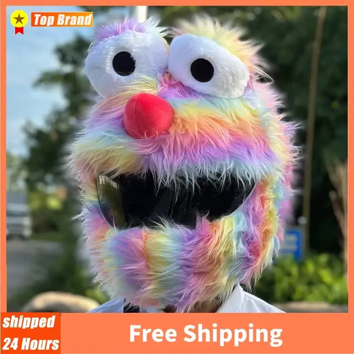 Housses de casque de moto en peluche de dessin animé