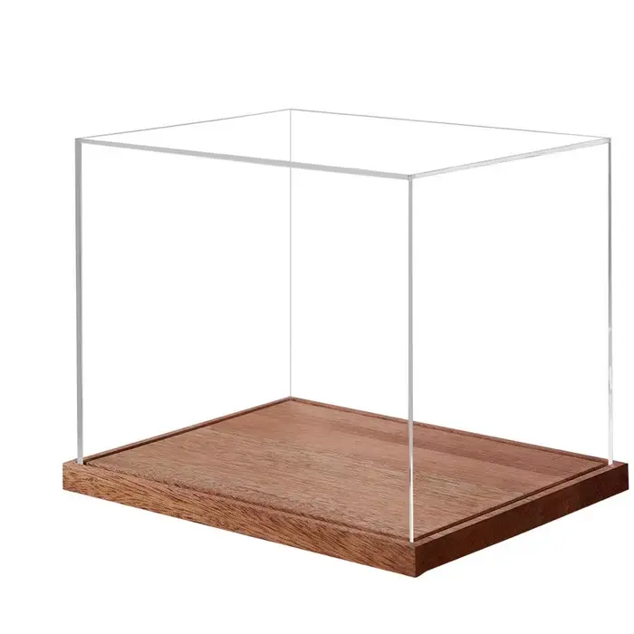 Étui de présentation pour casque, boîte transparente pleine grandeur avec support en bois, étui de p