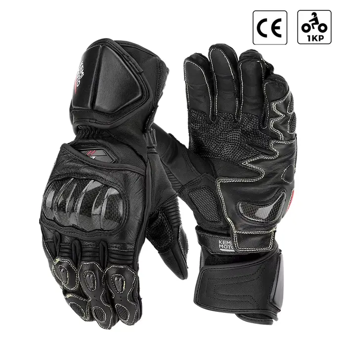 KEMIMOTO gants de Moto en cuir longue manchette gants de course été automne Kevlar Knuckle protéger 