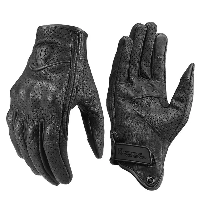 Gants de moto pour hommes, gants de Motocross pour écran tactile, gants de course en cuir véritable