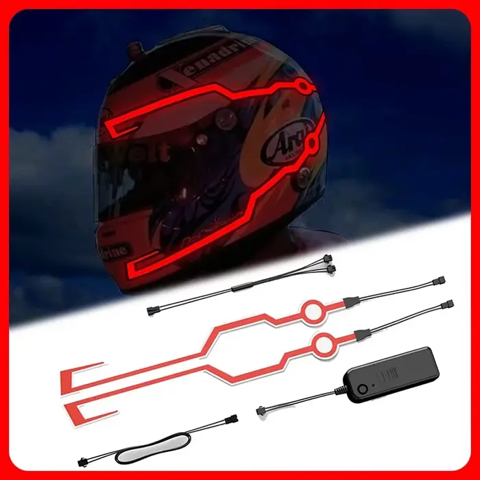 Casque de moto LED feux d'avertissement
