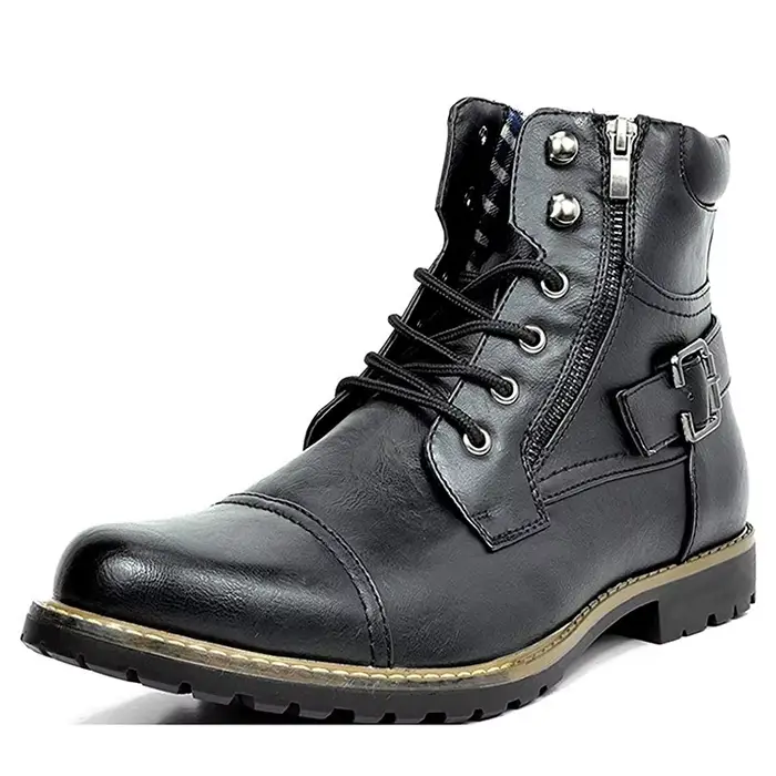 Bottes de moto vintage rétro pour hommes, chaussures décontractées, rinçage, mode masculine, grande 