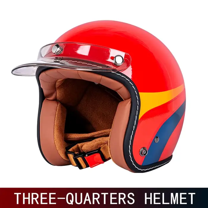 Casque de moto rétro 3/4, casque trois-quarts pour hommes et femmes, pédale Deha, croisière, casque