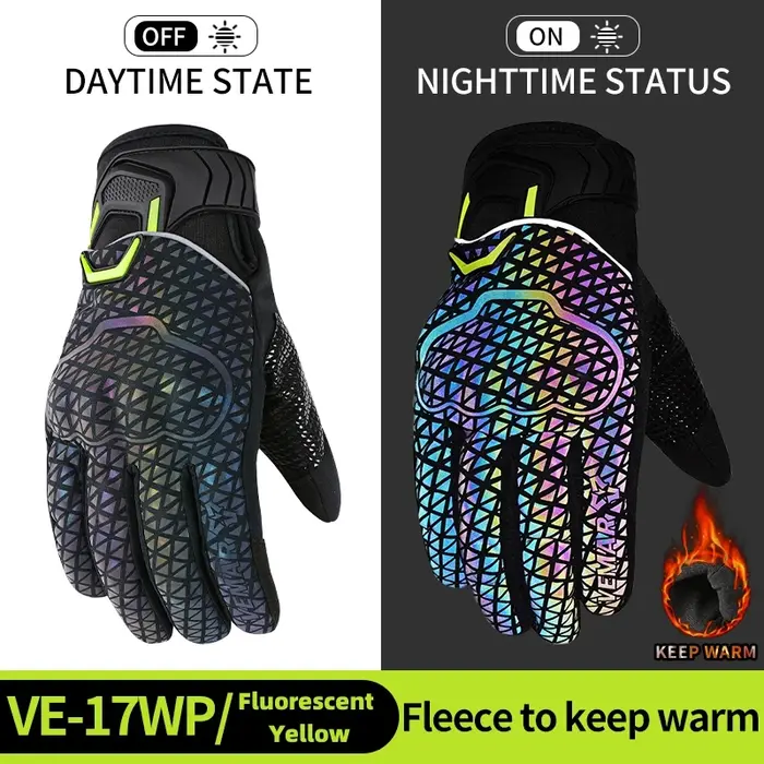 Gants de moto VEMAR pour homme et femme, automne-hiver, chauds, épais, imperméables, antidérapants, 
