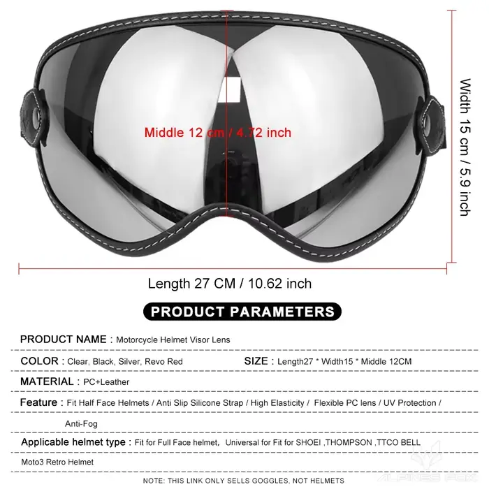 Lunettes de casque de moto coupe-vent