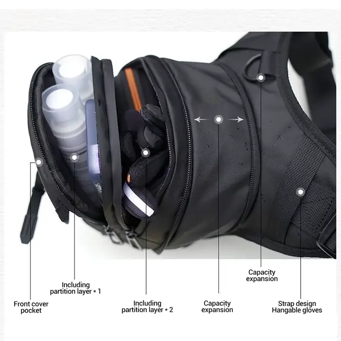 DUHAN Moto goutte jambe sac hanche Fanny Pack multi-fonction
