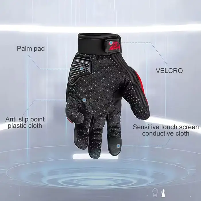 Gants de moto en cuir véritable pour hommes