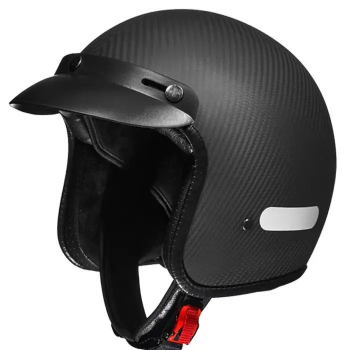 Casque de moto en Fiber de carbone ultraléger Vintage 4/3, demi-casque à pédale, casques de moto de 