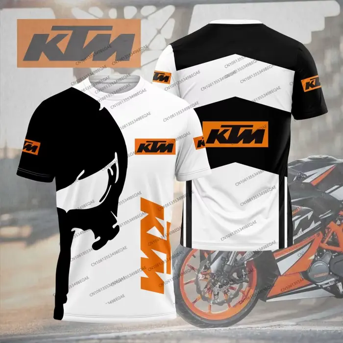 T-shirt de moto pour homme KTM, imprimé 3D, respirant, séchage rapide, décontracté, pour le motocros